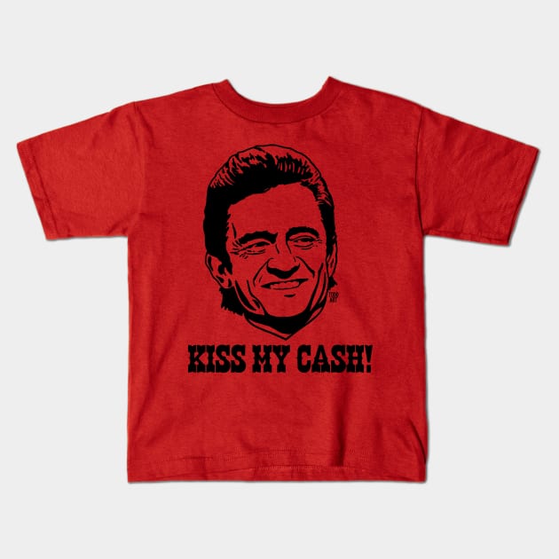 JOHNNY CASH Kids T-Shirt by toddgoldmanart